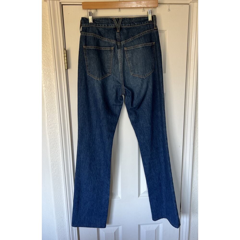 New VERONICA BEARD Keane Split Hem Straight-Leg Bright Blue High Rise Jeans 27 - Picture 4 of 8